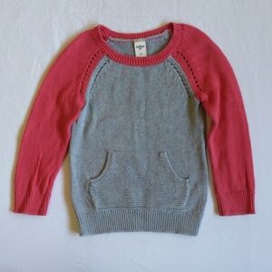 oshkosh b'gosh raglan sleeve cotton knit sweater with pocket 3T toddler girls